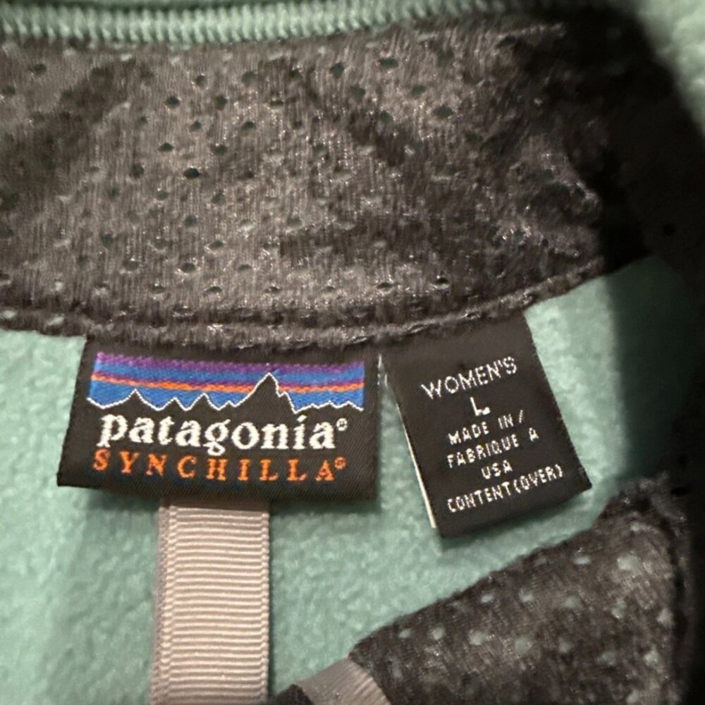 Patagonia Synchilla Women’s Large Turquoise Fleece Vest Blue/Green - Picture 5 of 6